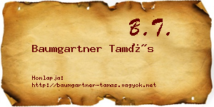 Baumgartner Tamás névjegykártya
