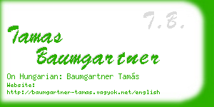 tamas baumgartner business card