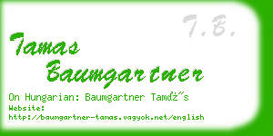 tamas baumgartner business card